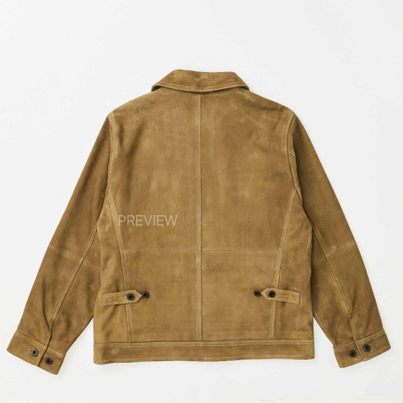 Filson Suede Journeyman Jacket Bobcat Brown - Back View