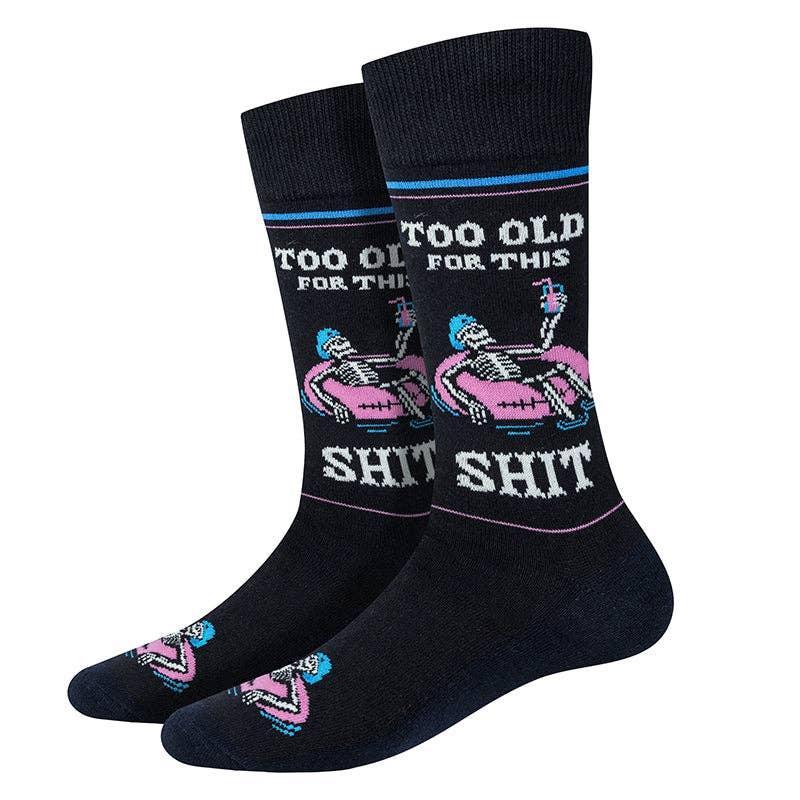 Too Old For This Shit Skeleton Socks Black