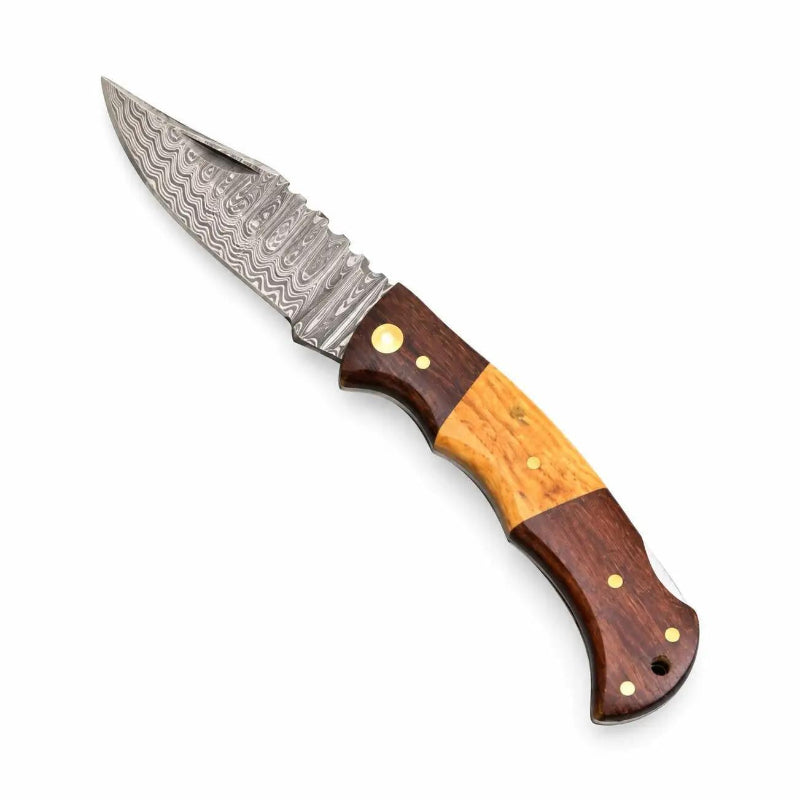 Titan International Titan Timberline Damascus Folding Knife