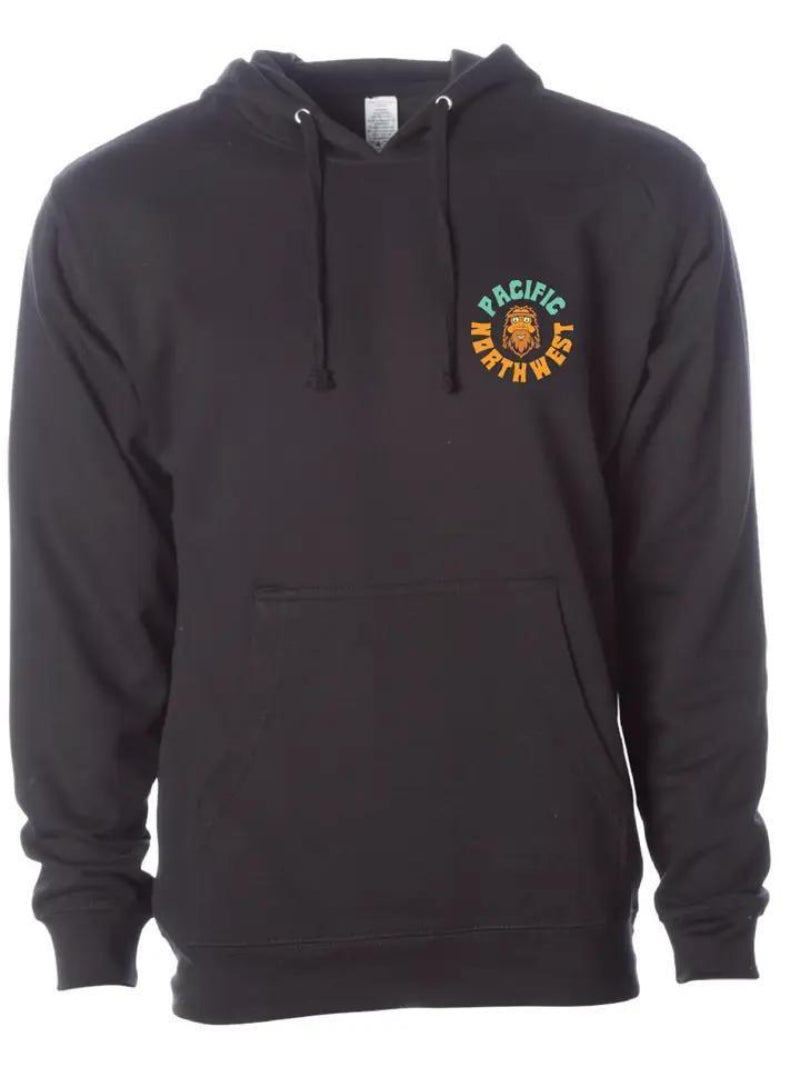 Northwest Vibes Groovy Sasquatch Hoodie - Front View