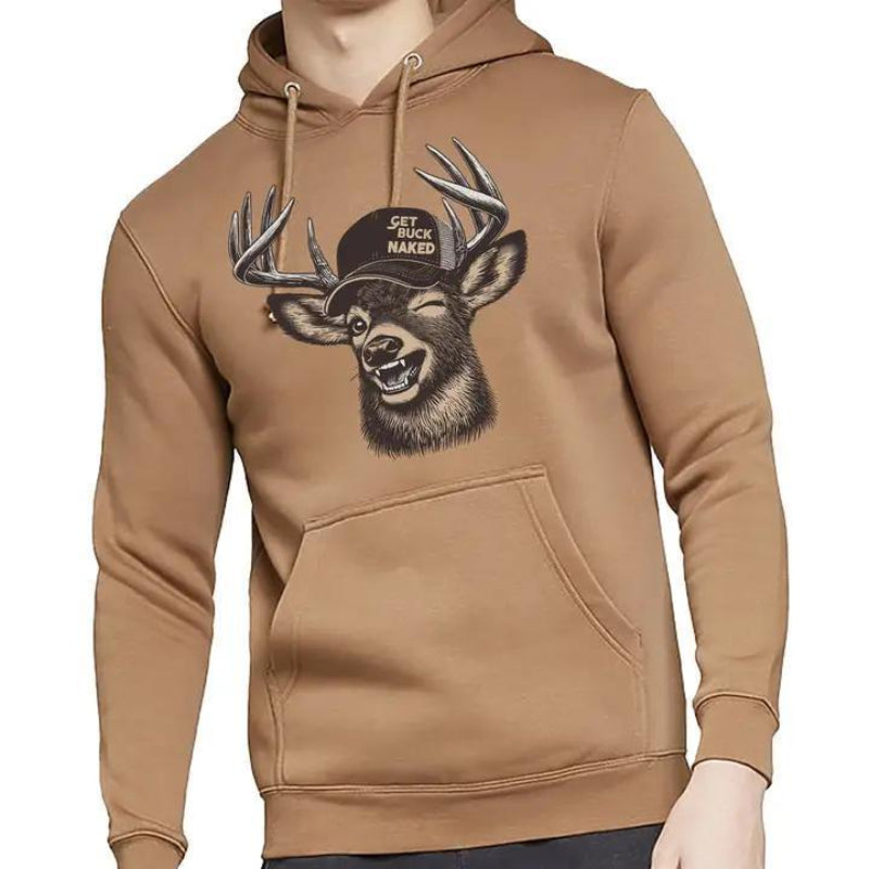 Ales to Trails Get Buck Naked Hoodie - Front View