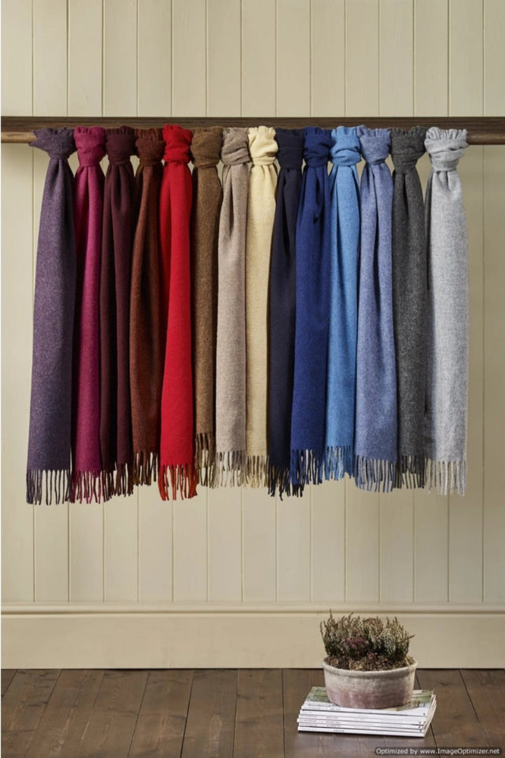 Bronte Moon Plain Luxury Scarf - 100% Merino Lambswool - Made in England