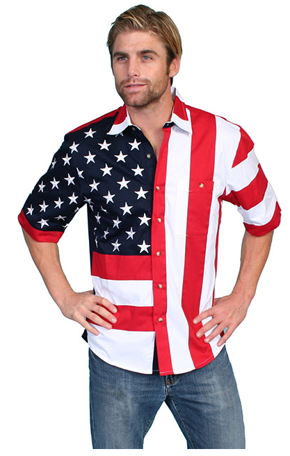 Scully Short Sleeve Star &amp; Flag Shirt