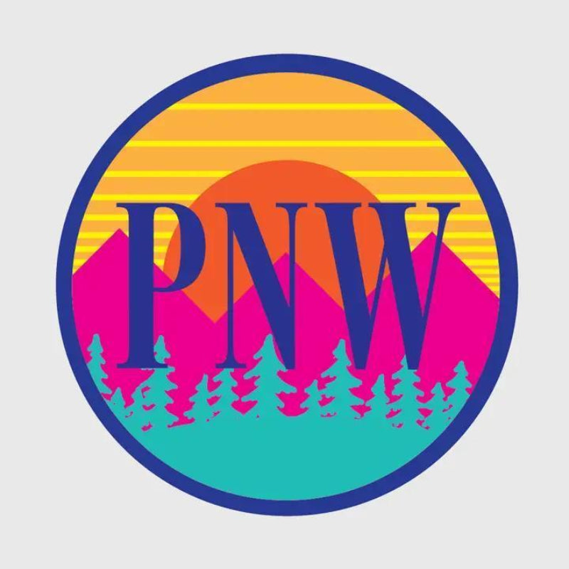 Pike Street Press PNW Sunset Circle Sticker