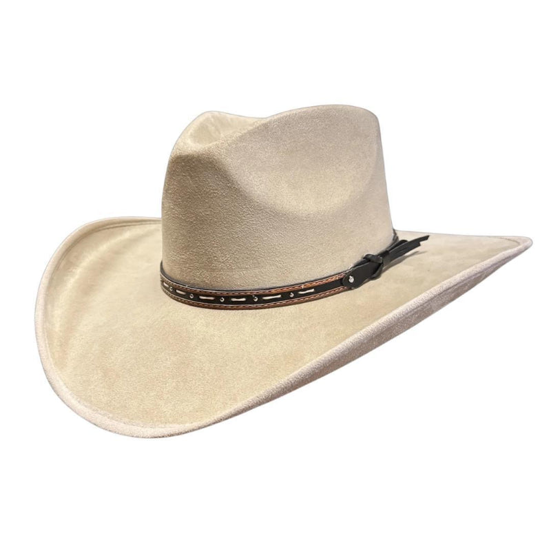 American Hat Makers New Cowboy Faux Suede Hat - Style Ace High | Cream