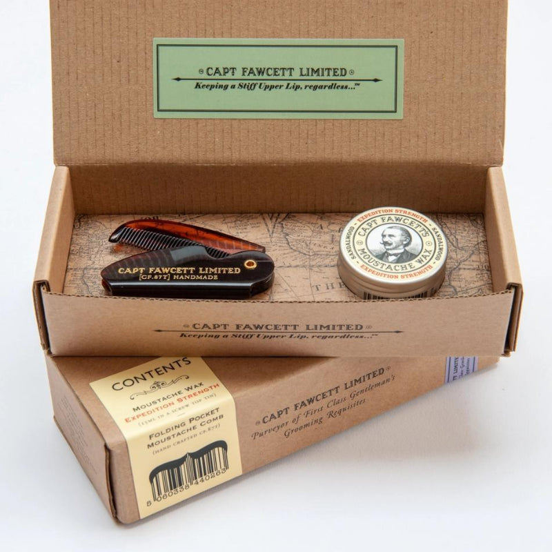 Captain Fawcett Moustache Wax & Folding Pocket Moustache Comb (CF.
87T) 