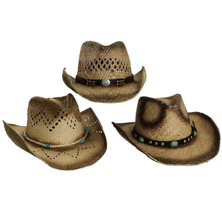 American Hat Makers Western Straw Hat - Style Nashville (Prepack of 6) 