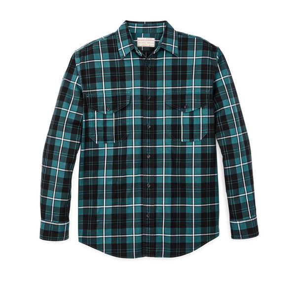 Light Weight Alaskan Guide Shirt - Petrol/Black/White Plaid