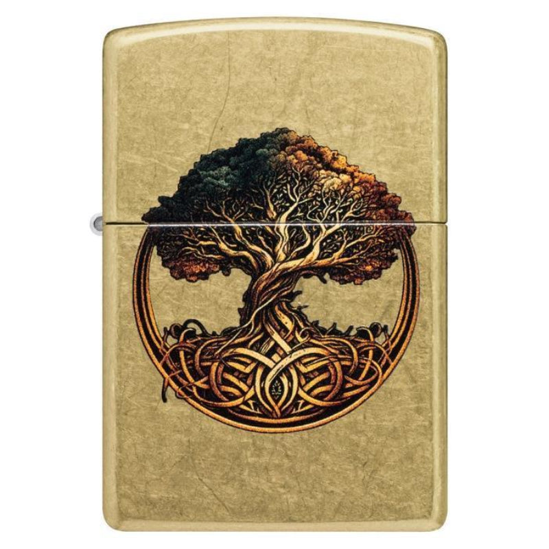 Zippo Knotted Tree of Life Street Brass Windproof Lighter