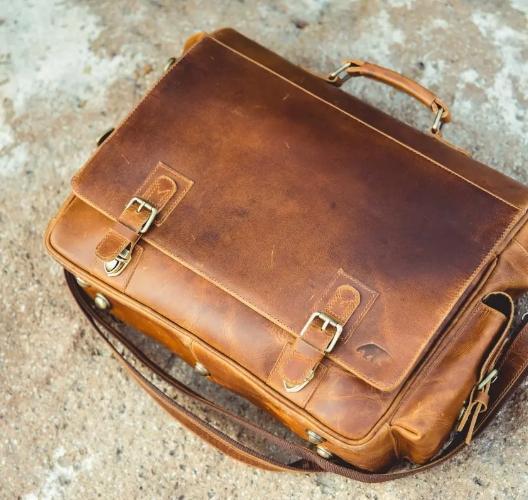 Kodiak Sitka Leather Messenger Bag - Antique Brown