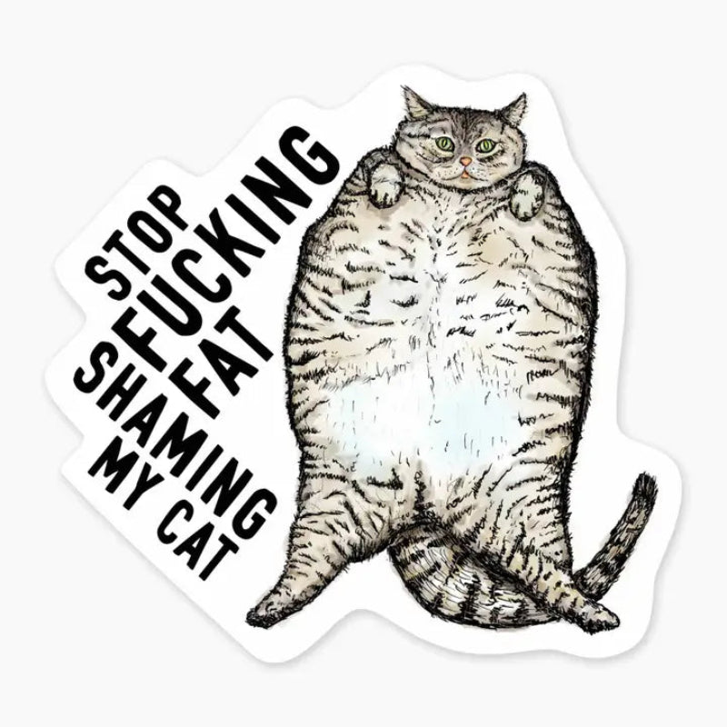 Fat Cat 3" Art Sticker