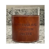 Professional Bourbon Taster Faux Leather Rocks Glass