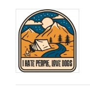 I hate People Love Dogs Decal