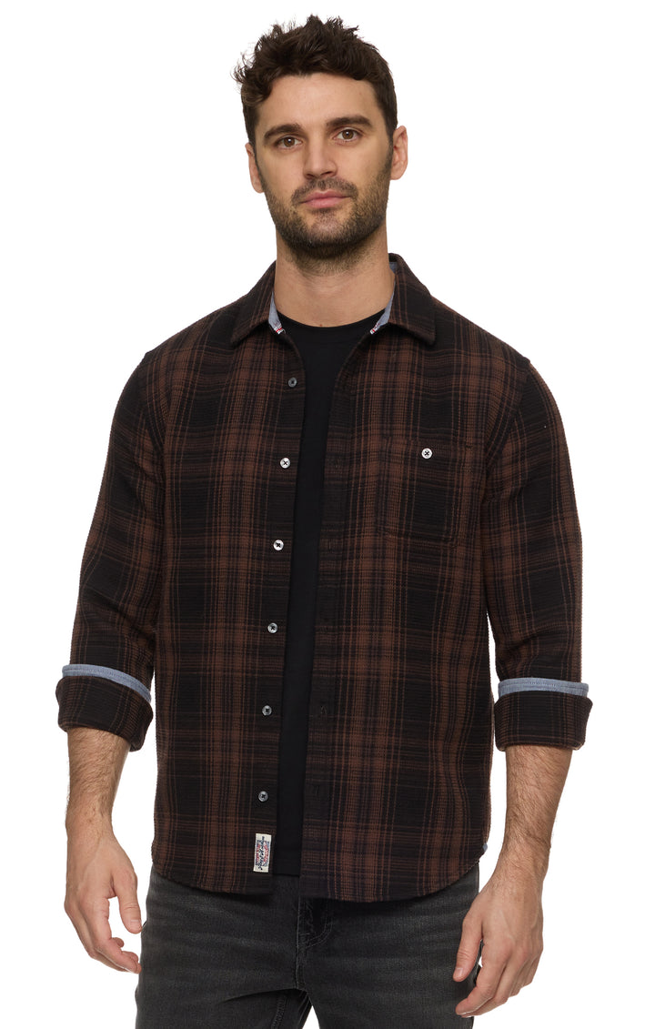 F&amp;A Westchester Brushed Waffle Shirt Jacket