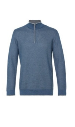 Quarter Zip Two Tone Waffle Pullover