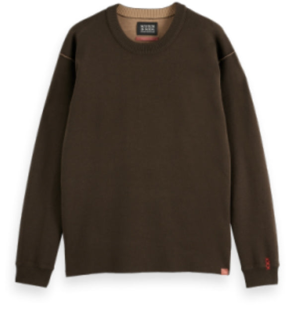 Merino Double Face Dropped Shoulder Crewneck