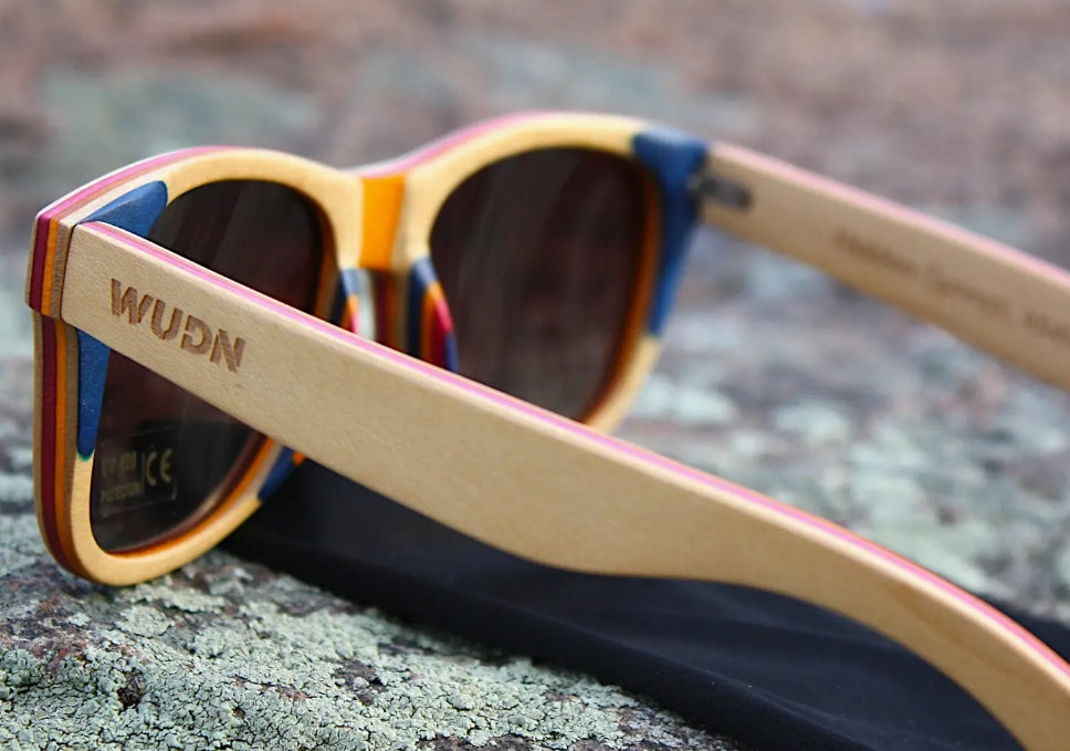 Recycled Skatedeck Sunglasses - Kickflip Natural