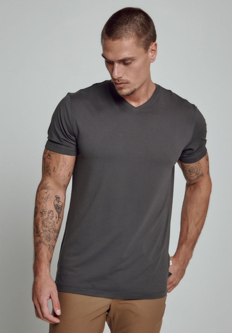 Short Sleeve Core High V-Neck