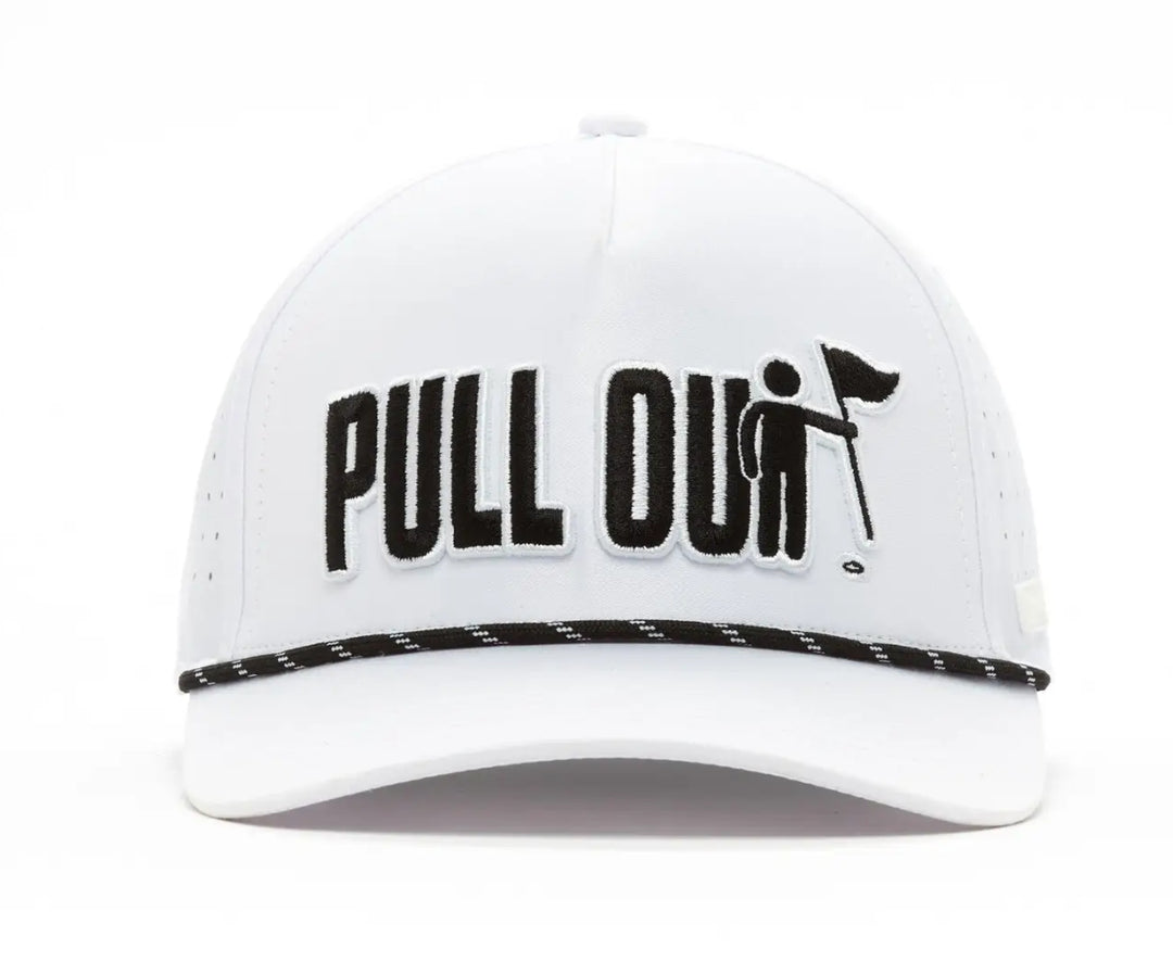Pull out Performance Golf Rope Hat - Snapback - White