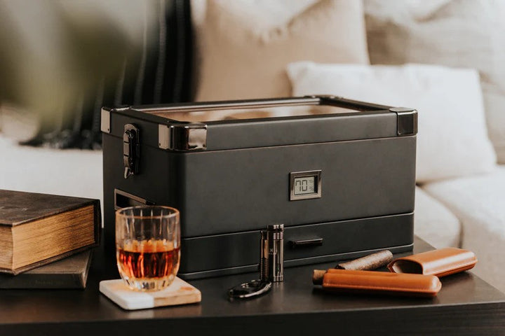 Military Glass Top Humidor