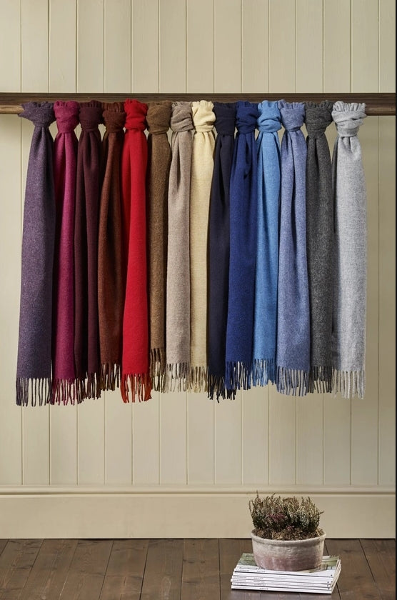 Plain Luxury Scarf - 100% Merino Lambswool - Made in England