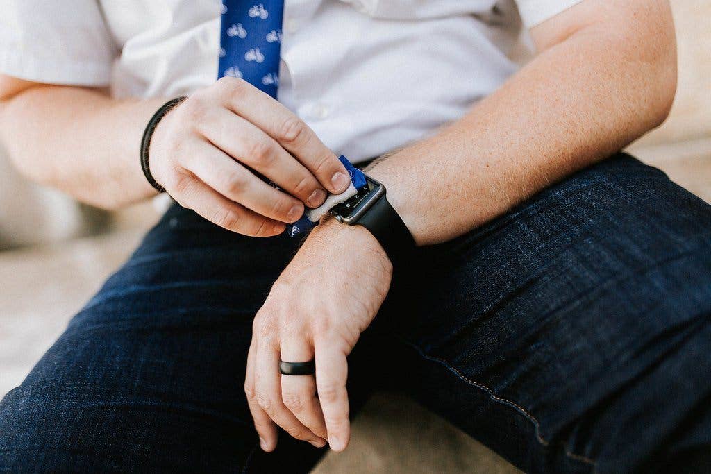 Cadence - Royal Blue Tie w/ White Bicycles