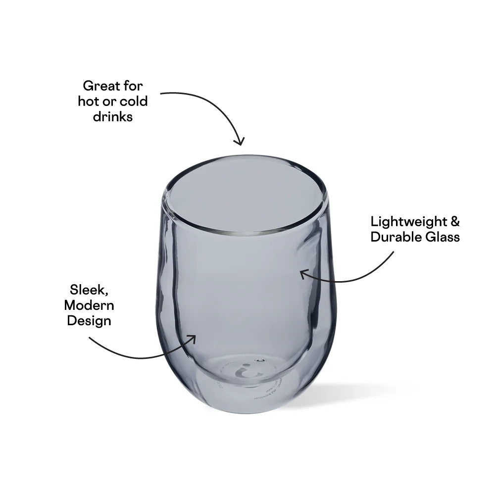 Glass Stemless - Double Pack - Grey