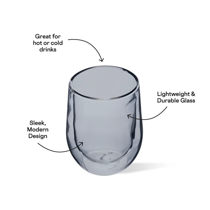 Glass Stemless - Double Pack - Grey