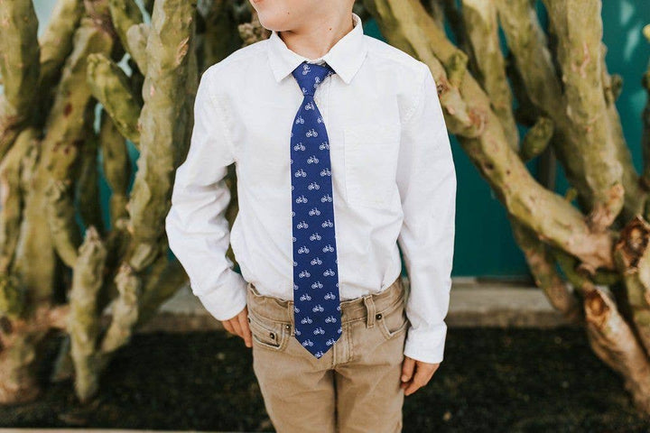 Cadence - Royal Blue Tie w/ White Bicycles