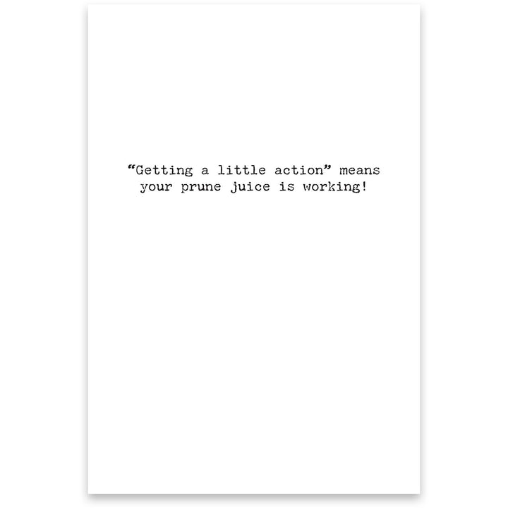 Prune Juice Greeting Card