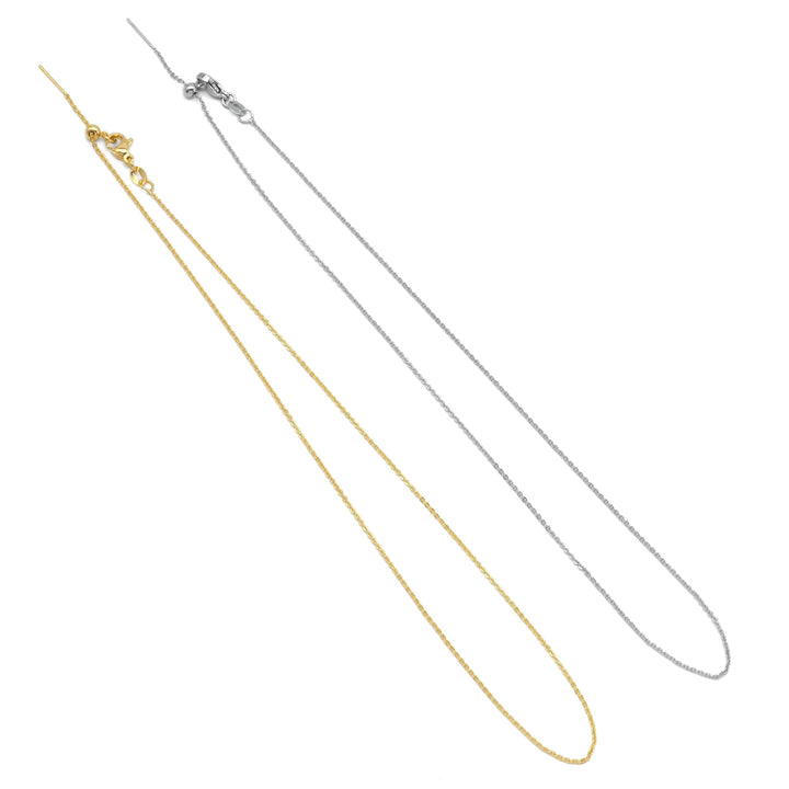 Gold Silver Dainty Link Chain Adjustable necklace, Sku