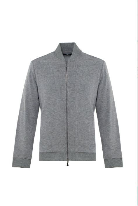 Melange Double Zip Baseball Jacket