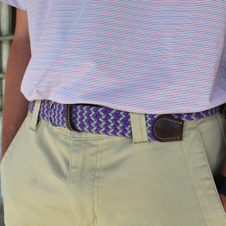 The Colonial Two Toned Woven Stretch Belt