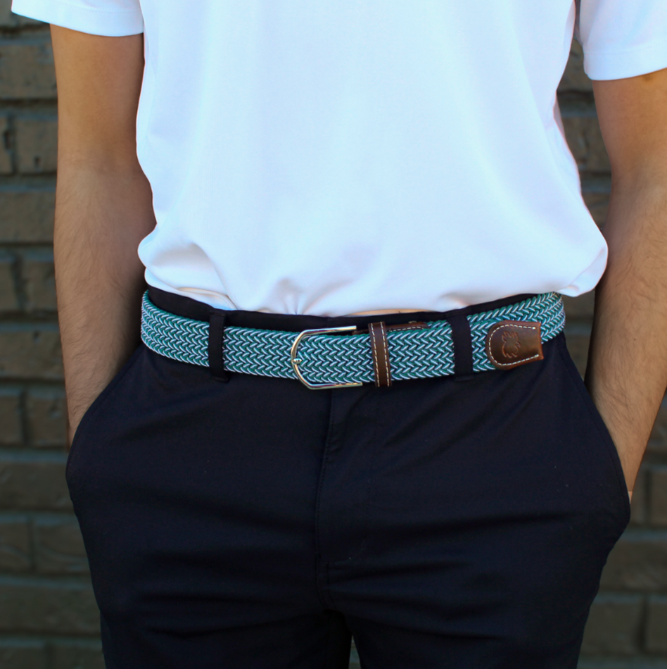 Roostas Woven Belt - The Bandon Two Toned Woven Elastic Stretch Belt