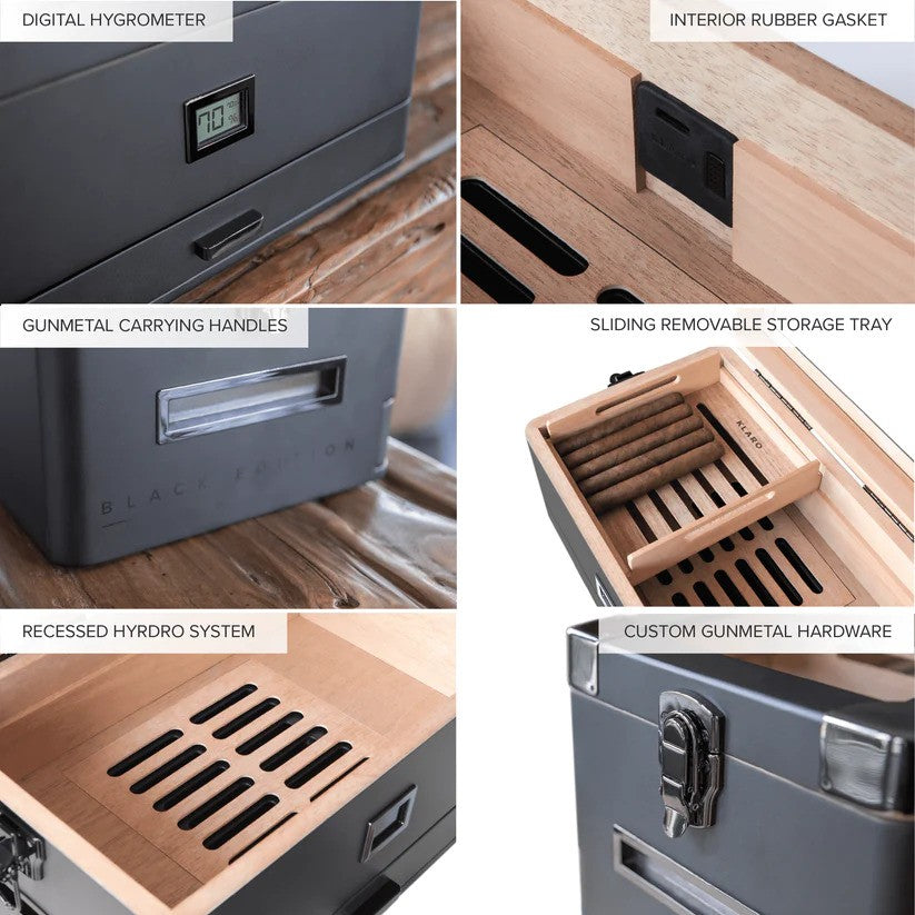 Military Glass Top Humidor