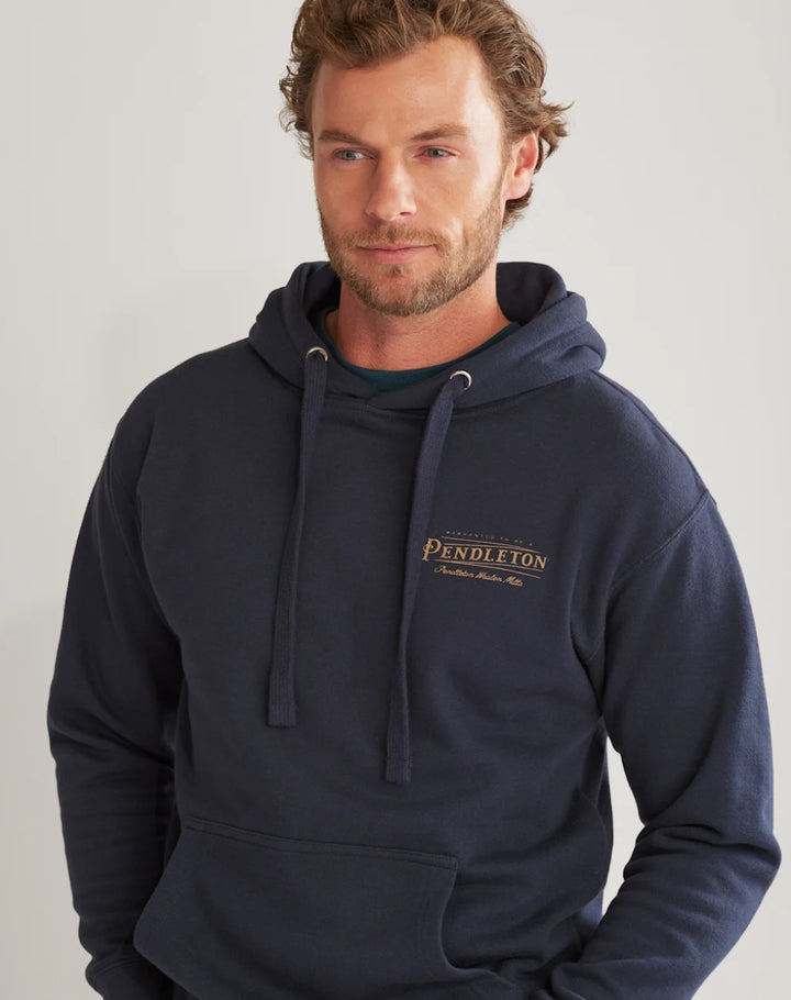 Pendleton Heritage Logo Hoody - Navy/Gold