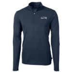 Seahawks Virtue Eco Pique Micro Stripe Recycled Mens Quarter Zip - Navy Blue/White ""