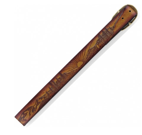 Brighton Eagle &amp; Sun Etching Belt