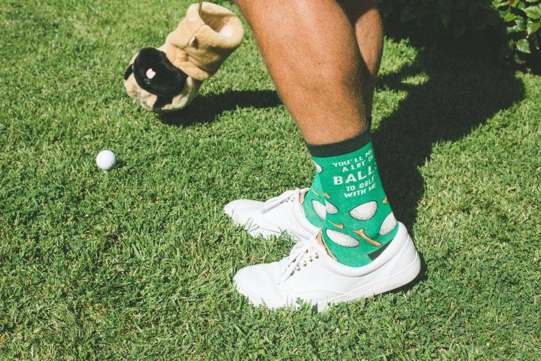 Mens Youll Need A Lot Of Balls To Golf With Me Socks Golfing