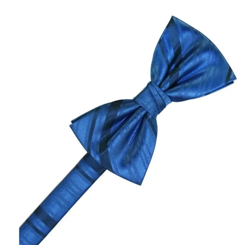Striped Satin Bow Tie - Pre-Tie