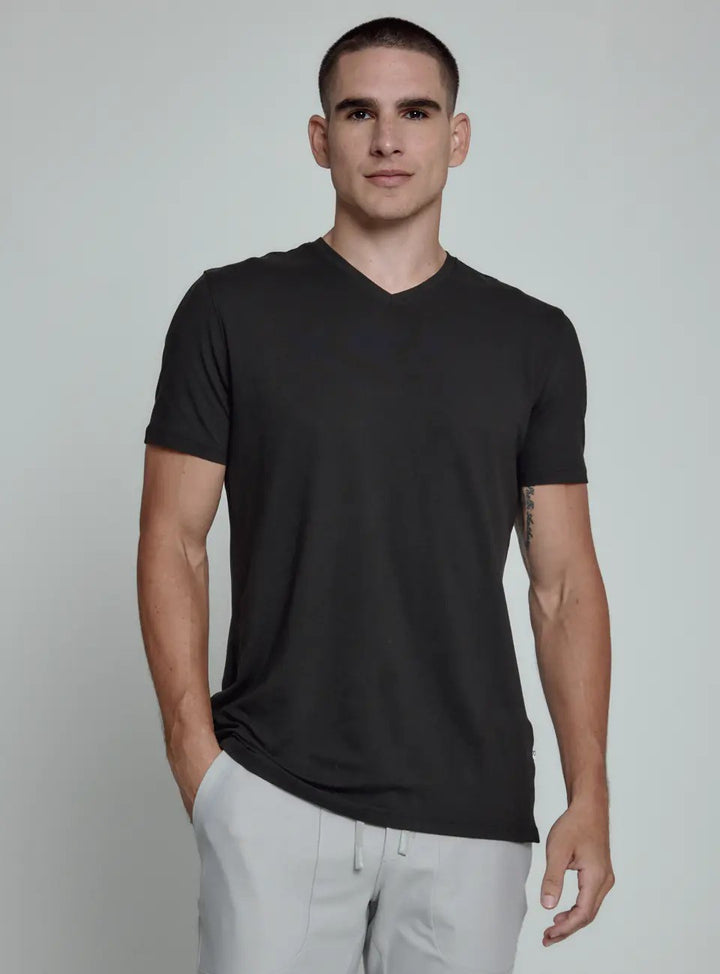 Short Sleeve Core High V-Neck