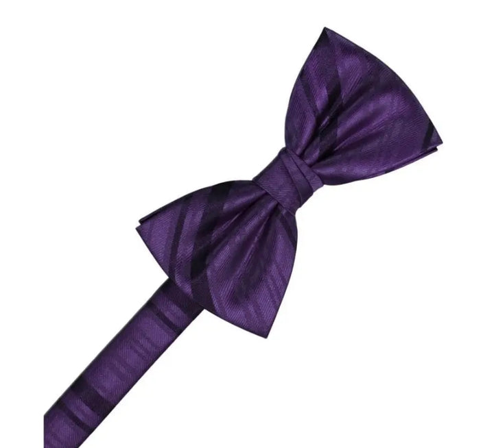 Striped Satin Bow Tie - Pre-Tie