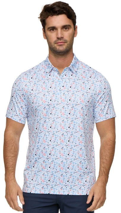 Chester Americana Summer BBQ Print Performance Polo