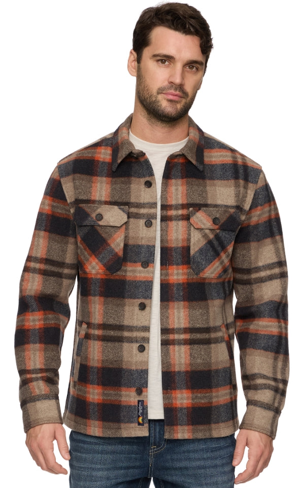 Midlands Brushed Plaid Shirt Jacket