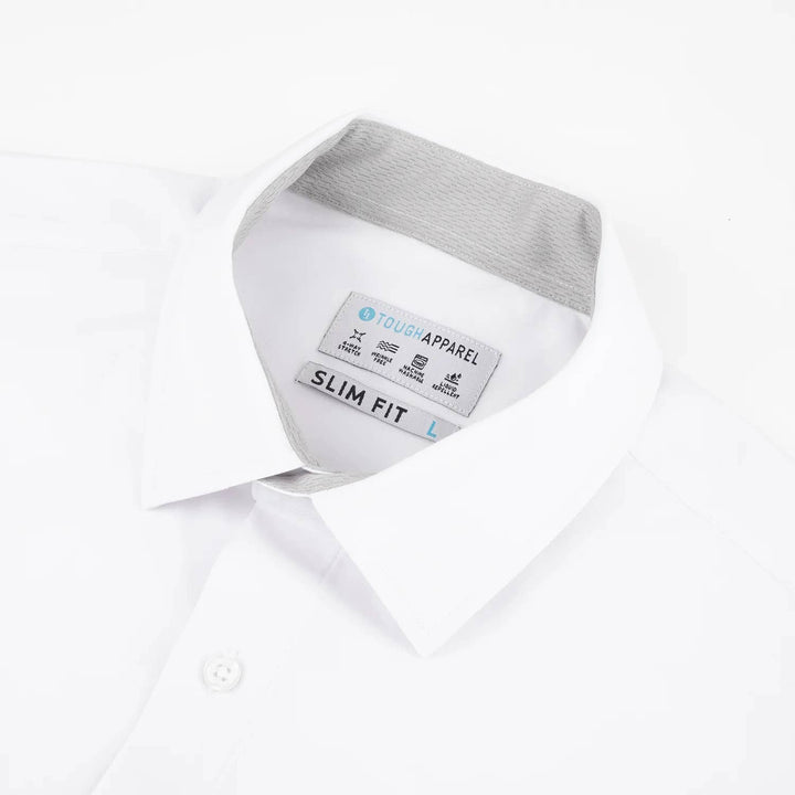 White Hustle Dress Shirt - Short Sleeve