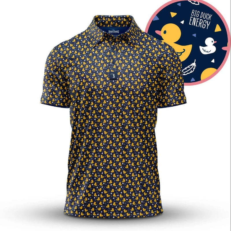 Bogey Bros Golf Co Big Duck Energy Polo Blue/Yellow