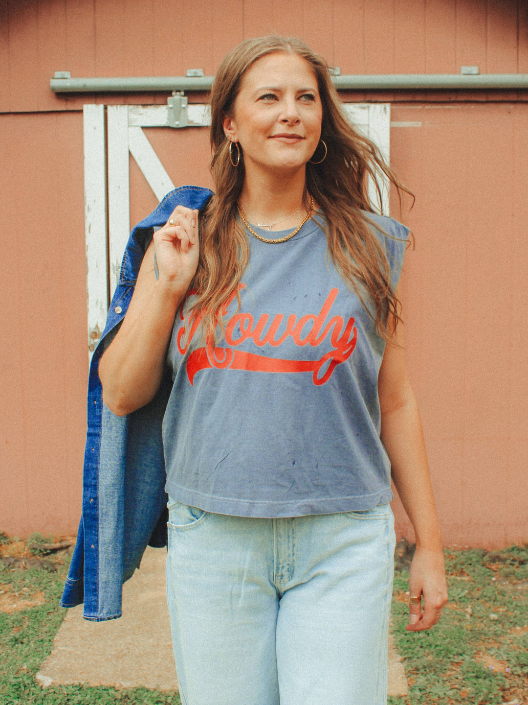 Howdy, Western Vintage Cropped Muscle Tank