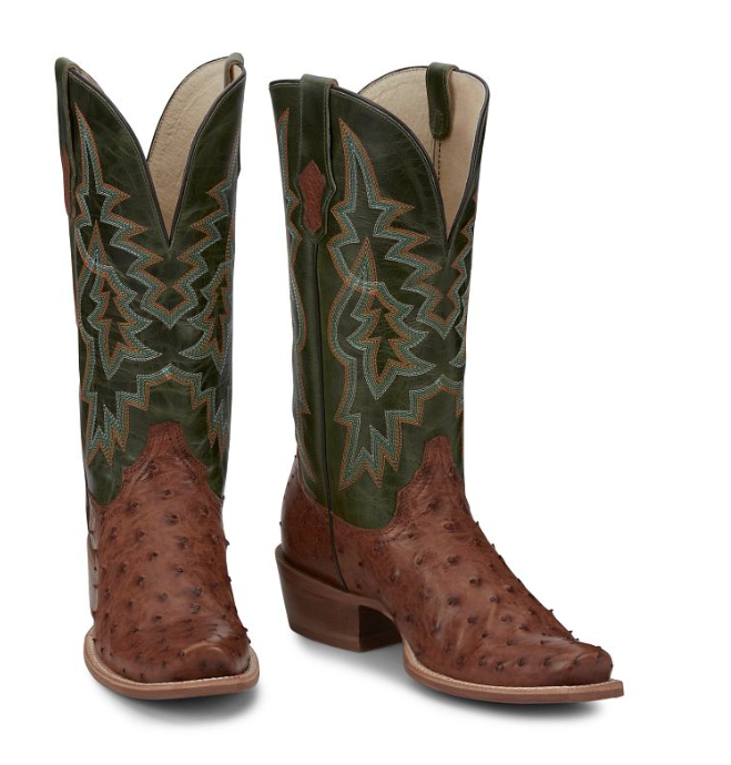 Tony Lama - Rylen 13" Full Quill Boots in Brandy/Green