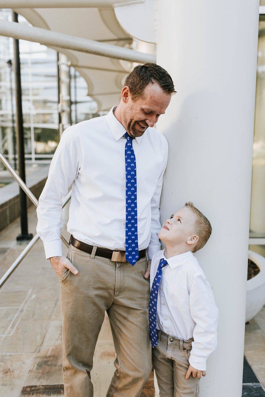 Cadence - Royal Blue Tie w/ White Bicycles