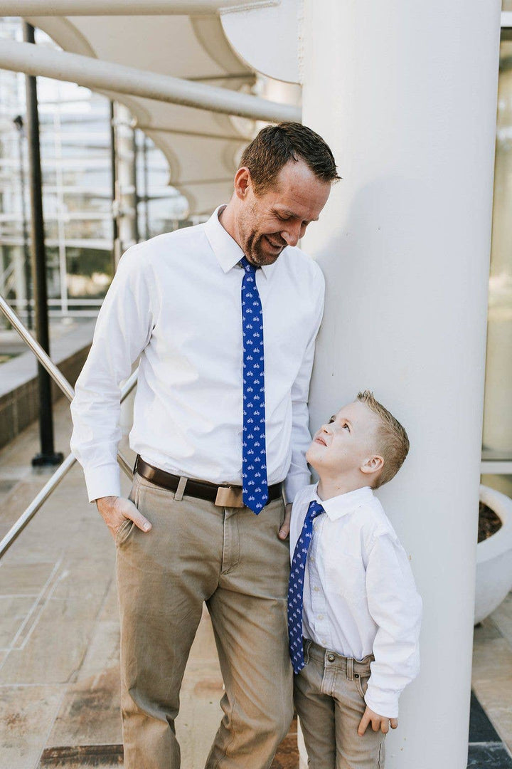 Cadence - Royal Blue Tie w/ White Bicycles